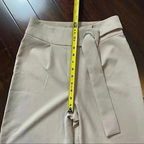 Dynamite High Rise Wide Leg Cropped Trouser Pants Tan Beige  XS NWT - Picture 10 of 15